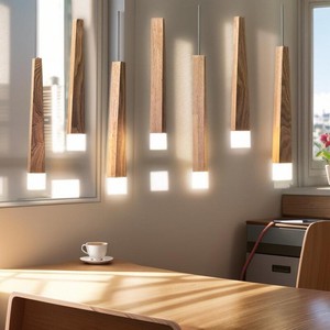 复古艺术吧台餐厅北欧实木长方形个性创意吊灯日式火柴棒灯