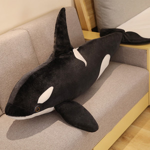 超大号鲸鱼抱枕女生睡觉虎鲸毛绒玩具仿真公仔鲨鱼玩偶夹腿男孩子