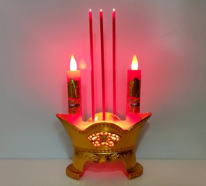 LED元宝电子蜡烛灯供佛香炉财神观音拜神佛前家用香长明灯插电用