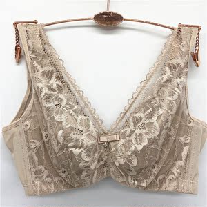 贝佳人2021新款bw932010全罩水晶杯背心式蕾丝大胸显小深v文胸