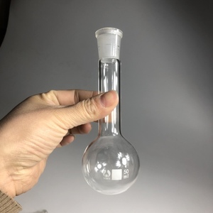 博美烧瓶玻璃单口标口准磨圆底烧瓶(长颈)50ml 实验器材可定做