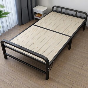 顺优折叠单人床实木钢架床办公室午休午睡床简易家用硬板床出租床