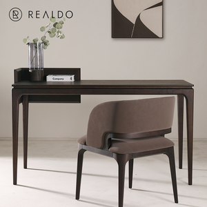 轻奢小书桌意式极简实木电脑桌书房书桌客厅现代家用设计师中古
