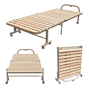 折叠床木板床办公午睡午休床简易便携行军床单人加固实木床80cm宽