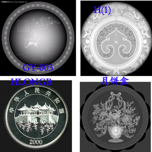 1元/张 圆形图 月饼盒 硬币 灵芝云 浮雕图 bmp灰度图 雕刻图
