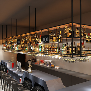 0031人付款淘宝酒吧吧台简约酒柜壁挂式置物架创意墙上陈列葡萄酒展示