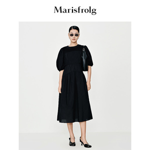 【新能量黑裙】玛丝菲尔2024春季新款经典新能量小黑裙气质连衣裙