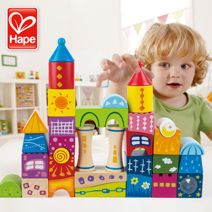 Hape童话城堡积木玩具1-3岁男女孩 宝宝益智儿童木制大颗粒
