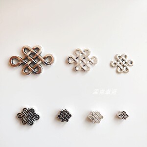 蒙古元素乌力吉结吉祥中国结仿古银合金属饰品配件diy挂串珠材料