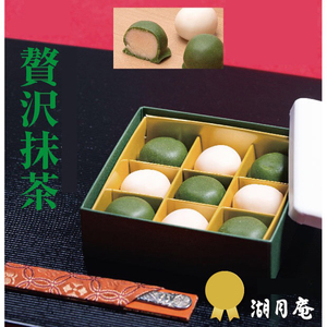 日本直邮湖月庵和果子礼盒抹茶巧克力蛋黄白豆沙馅点心零食9枚/盒