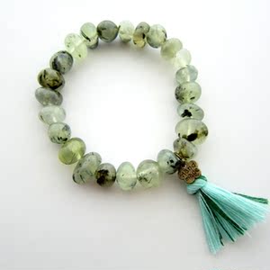 【木作】独立手作 黑纹葡萄石 无处理天然原石手链