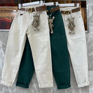 绿青蛙九分牛仔裤