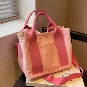 日本ZD大容量帆布包包女新款布袋手提包上课通勤托特包布包斜挎包