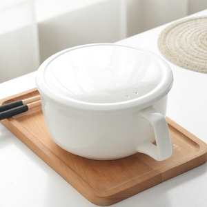 搪瓷碗带盖带把