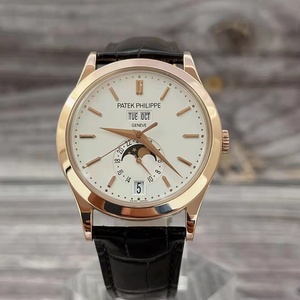 二手百达翡丽复杂功能计时5396r玫瑰金月相双p透底自动机械男表