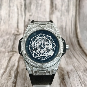 二手正品宇舶大爆炸系列精钢镶满天星钻透底自动机械男士手表39mm