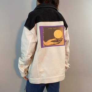 cavempt c.e denim jacket手掌捧月印花休闲丹宁牛仔夹克外套男女