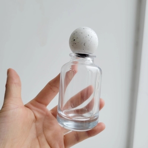 圆形50ml香水空瓶喷雾按压分装喷雾香水瓶厚底玻璃瓶精致款清新