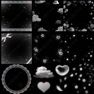 980人付款淘宝各类节日圣诞新年元素水印图案ps设计素材透明背景免扣