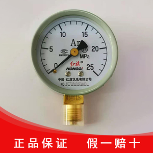 红旗仪表厂家直销氩气减压器气体专用氩气压力表 YAr -60正品保证