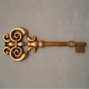 欧式复古英伦雕花钥匙背景墙壁挂酒吧墙面照片墙玄关装饰横竖可挂