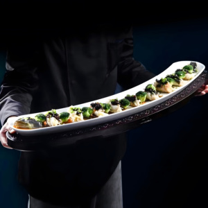 商用餐厅酒店摆盘鳗鱼会所饭店特色意境创意餐具长条一米烤带鱼盘