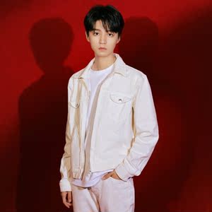 王俊凯同款衣服帅气学生百搭夹克外套休闲春秋款工装套装明星定制