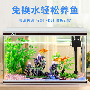 000人付款淘宝佳美鱼缸水族箱办公桌面静音小型创意造景客厅生态缸