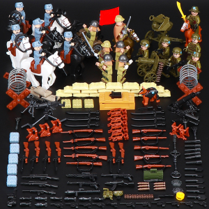 乐高军事二战八路军打日本鬼子日军国军抗日战争军事人仔积木玩具