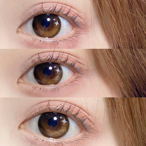 星星眼美瞳渐变凡尔赛年抛女小直径棕色自然日抛隐形眼镜盒润瞳l