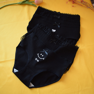 儿童女童三角短裤黑色9-10-11-13岁小女孩中大童纯棉螺纹纯棉内裤