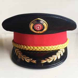 新款铁路大盖帽 高铁动车列车长乘务员帽子 铁路技校学员制服帽子