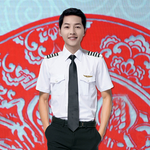 飞行员机长制服衬衫男空少空乘衬衫航空通航机长衬衫物业保安衬衫