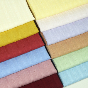 纯棉纱罗提花布料 春夏小清新碎花镂空全棉条纹面料手工diy布头