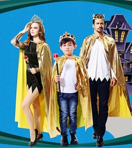 六一儿童装扮 国王服装 王后服装金色披风皇冠 权杖 儿童王子套装