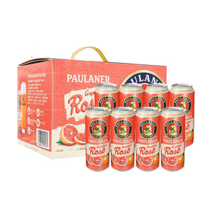 超市德国进口保拉纳西柚玫瑰红啤酒500ml*12女士清新果香啤酒