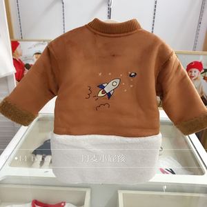韩国原d童装 冬款男女宝儿童拉粒绒拼接皮绒皮一体大衣外套