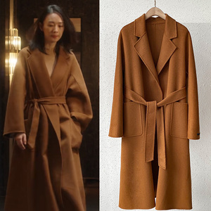 三十而已顾佳童谣同款衣服宽松双面羊毛大衣女中长款21新款呢外套