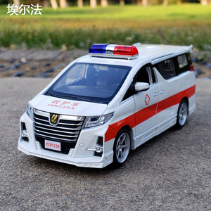 1:32埃尔法合金车模救护车公安特警车仿真救援金属车模声光玩具车