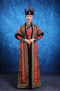 蒙古族女蒙古袍元朝贵族走秀款蒙古服饰王妃服民族舞蹈演出服定做