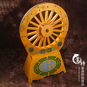 蒙古族特色勒勒车轱辘仿古实木木质车轮铆钉传统牛车轱辘木车轮