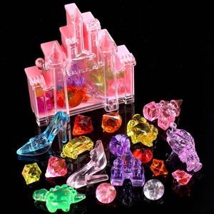儿童玩具宝石女孩钻石水晶麋鹿塑料大爱心宝藏男孩女童七彩宝箱盒
