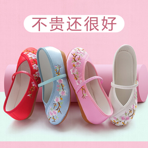 汉服女童老北京绣花鞋儿童布鞋中国风宝宝公主鞋学生古装表演出鞋