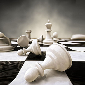 欧洲陶瓷黑白棋盘国际象棋创意西洋棋子摆件别墅样板间软装