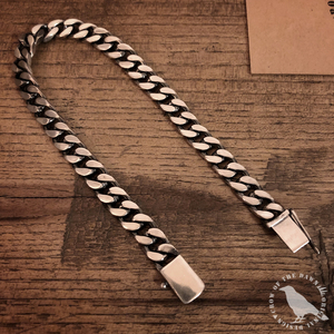 乌鸦 s925纯银 经典复古 牛仔侧身锁链 手链 男女适戴