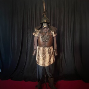 蒙古真皮盔甲游牧民族服装金国战士铠甲将军手工皮甲元朝大汉战袍