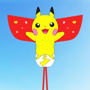 儿童卡通皮卡丘风筝新款潍坊2022年长尾多尾初学者中小风筝易操作