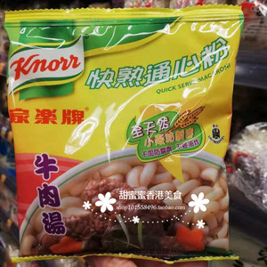 香港进口 家乐牌快熟通心粉 牛肉汤味 80g 非油炸 进口方便面