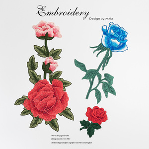 蕾丝立体花朵布贴刺绣补丁贴手缝补衣服衣服洞贴花大绣花图案装饰