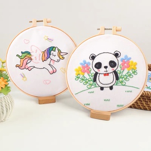 新款幼儿园儿童刺绣手工diy材料包简单小兔送绣绷戳戳乐新手入门